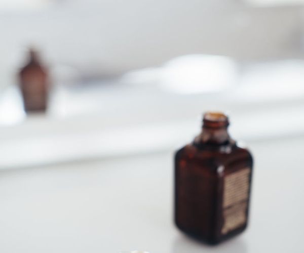 Minimalist composition with stones and amber light